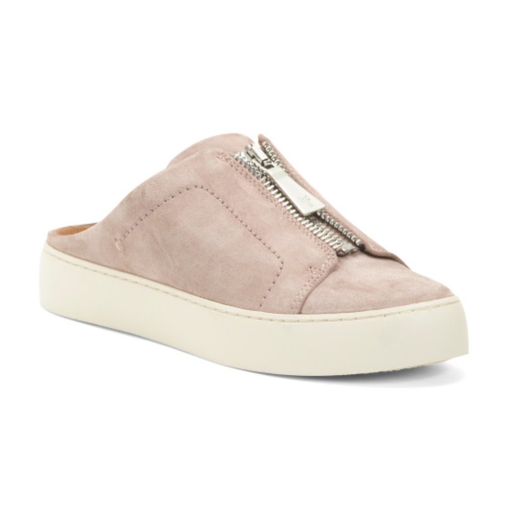 FRYE Suede Zip Mules